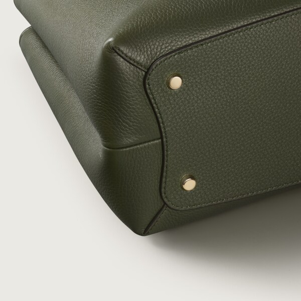Medium bag, Panther Double Green tea grained calfskin, golden finish
