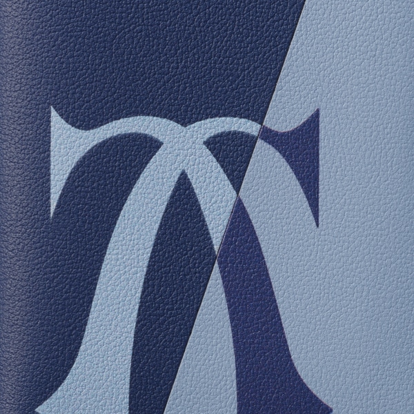 4 credit card holder, Must de Cartier Deep blue and cloud grey smooth calfskin, palladium finish