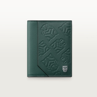 Four-credit card holder, Panthère de Cartier Pine green embossed calfskin, palladium finish