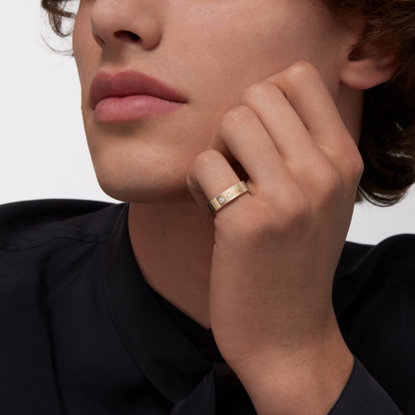 C de Cartier wedding ring, 5 mm width, 1 diamond Yellow gold, diamond