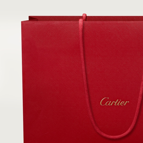 C de Cartier系列East-west手袋 樱桃红色纹理质感小牛皮，刺绣，镀金饰面