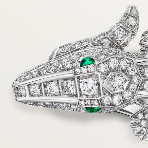 Faune et Flore de Cartier ring, paved White gold, emeralds, diamonds