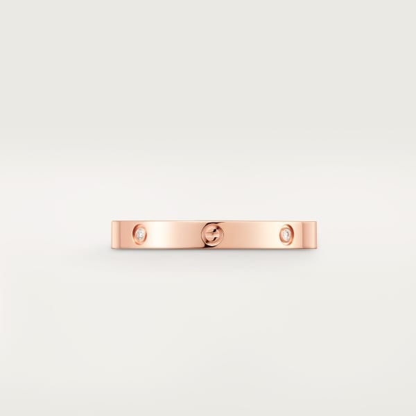Love ring, mini model, 4 diamonds Rose gold, diamond