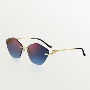 Panthère de Cartier sunglasses Smooth golden-finish metal, graduated blue lenses