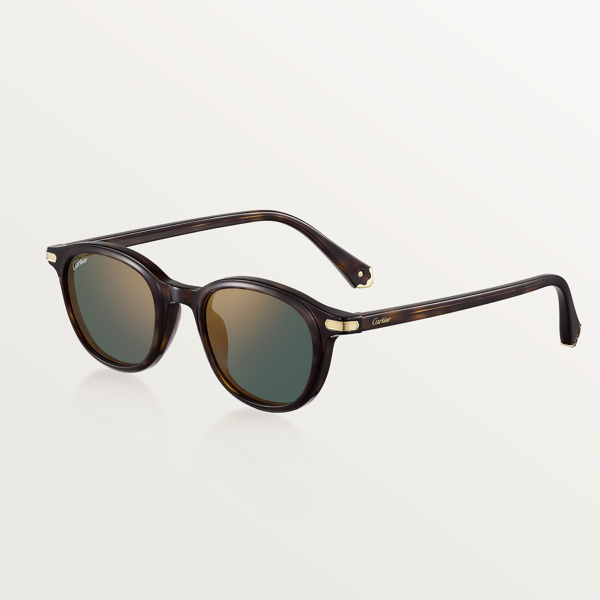Première de Cartier SunglassesTortoiseshell composite, green lenses