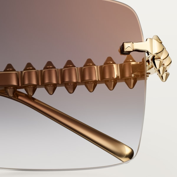 Clash de Cartier Sunglasses Smooth golden-finish metal, grey lenses