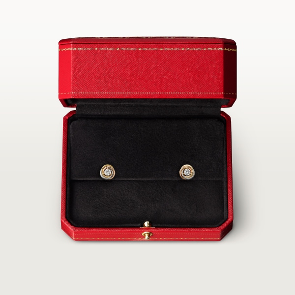 Trinity stud earrings, brilliant-cut diamonds  White gold, yellow gold, rose gold, diamonds