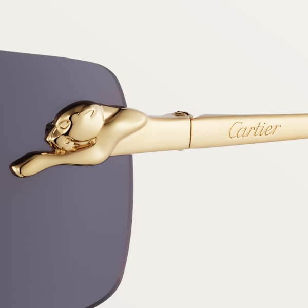 Panthère de Cartier, Sunglasses Smooth golden-finish metal, grey lenses