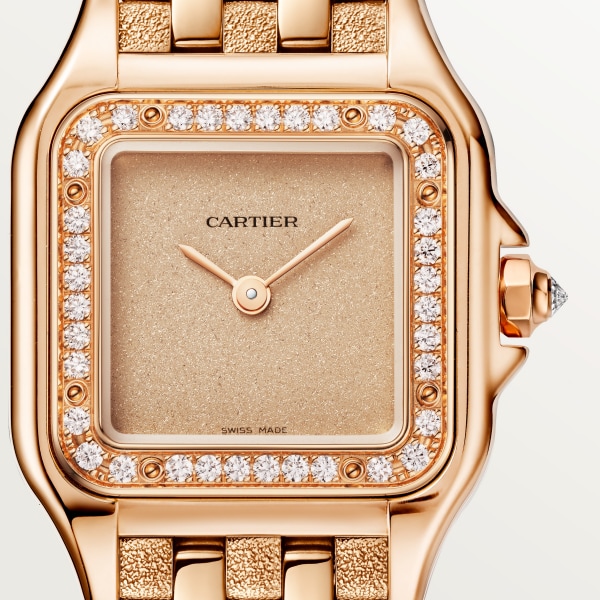 Panthère de Cartier腕表 小号表款，石英机芯，玫瑰金，钻石
