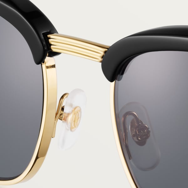 Panthère de Cartier, Sunglasses Smooth gold-finish metal, black acetate, grey lenses