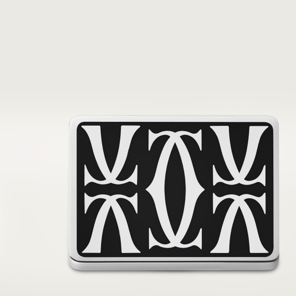 Double C de Cartier cufflinks Sterling silver, palladium finish, black lacquer
