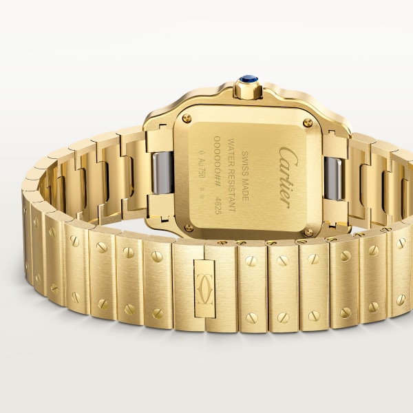 Santos de Cartier watch Small model, quartz movement, yellow gold, interchangeable metal and leather straps