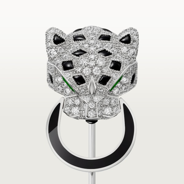 Panthère de Cartier tie pin White gold, emeralds, onyx, diamonds