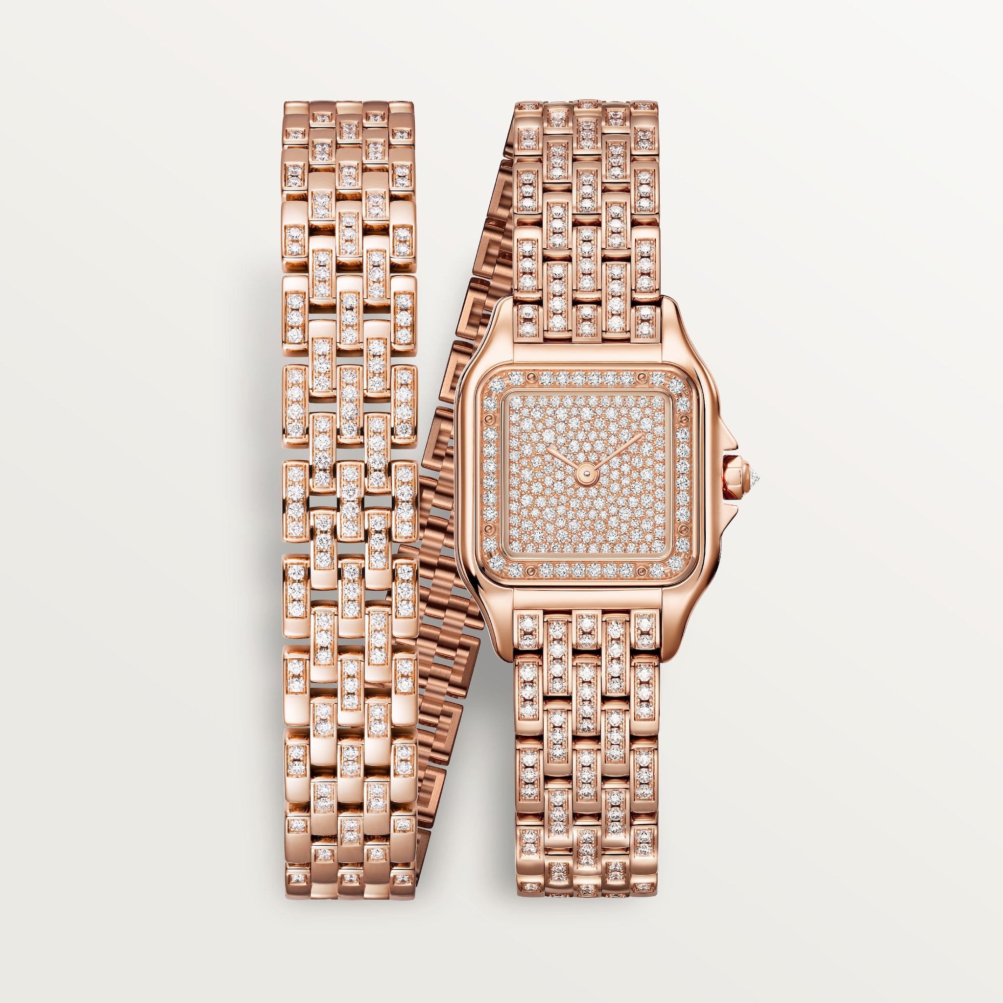 Panthère de Cartier watchSmall model, quartz movement, rose gold, diamonds