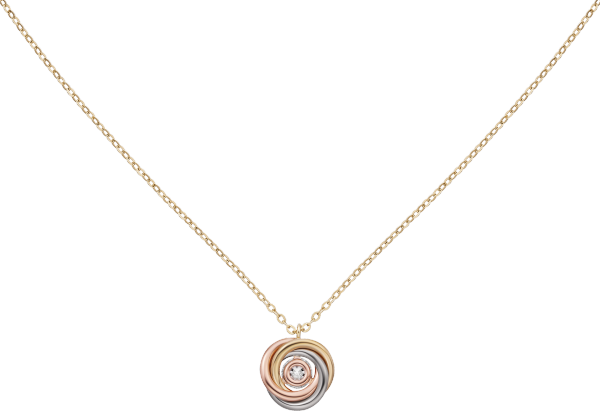 Trinity pendant, brilliant-cut diamond, paved White gold, yellow gold, rose gold
