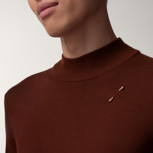 Tie pin with spring motif  Yellow gold, onyx