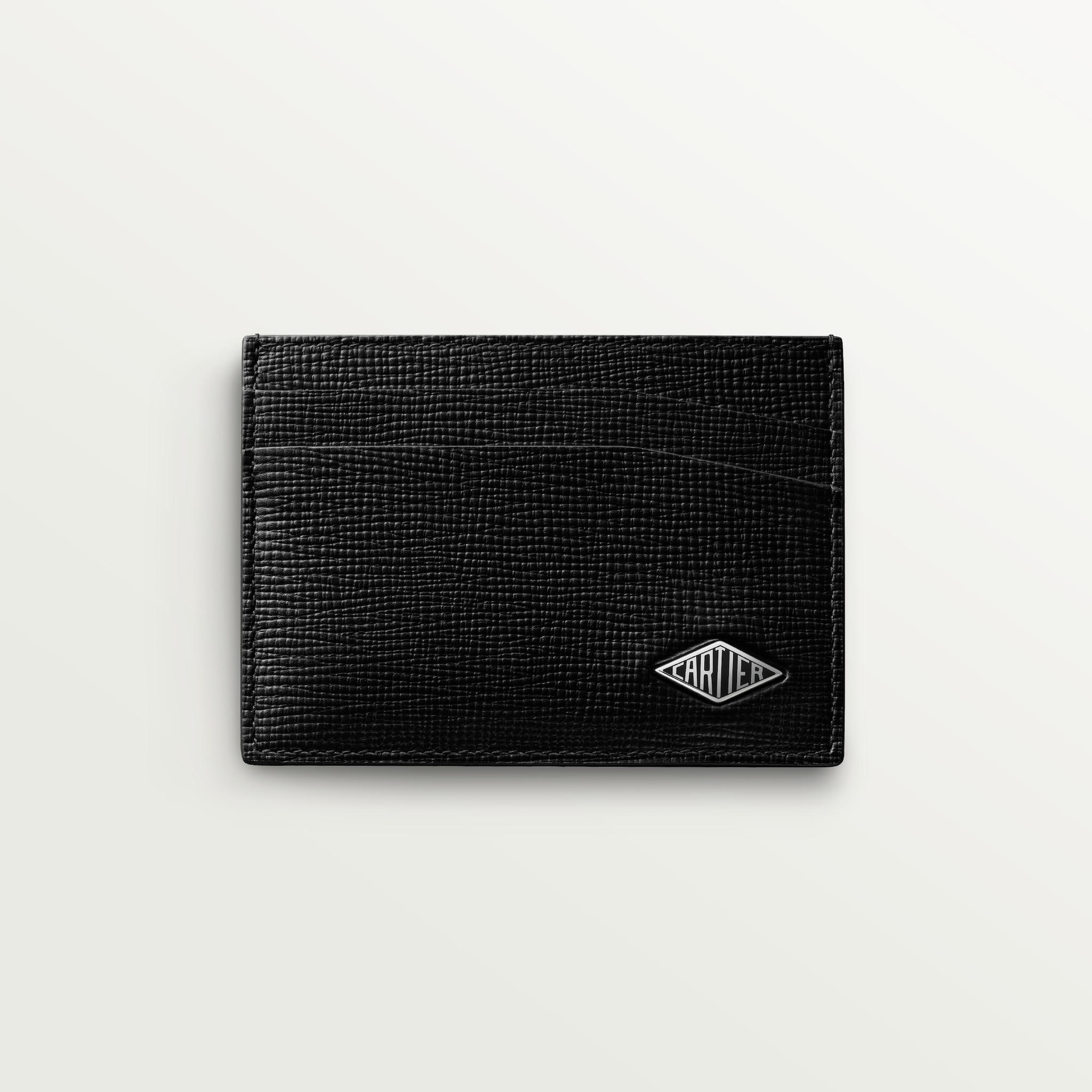 Cartier Losange Small Leather Goods, Card holderGrained black calfskin, black enamel and palladium finish