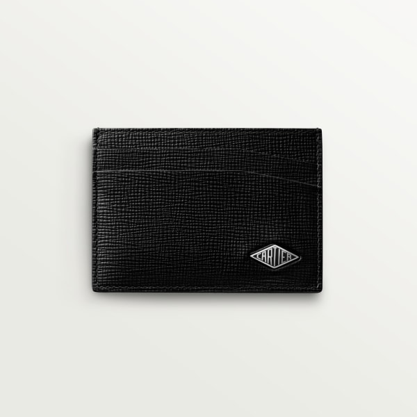 Cartier Losange Small Leather Goods, Card holder Grained black calfskin, black enamel and palladium finish