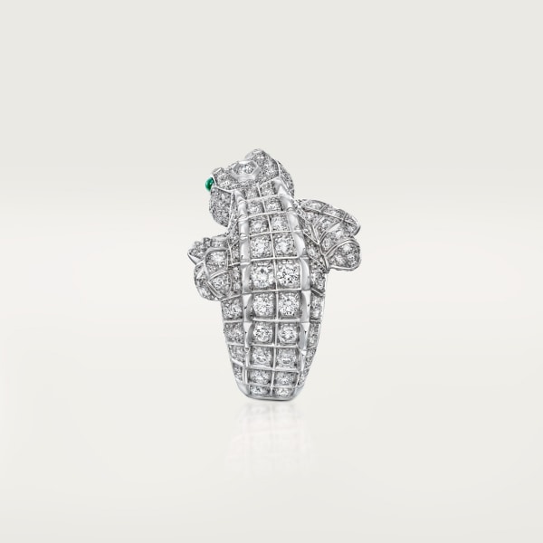 Faune et Flore de Cartier ring, paved White gold, emeralds, diamonds