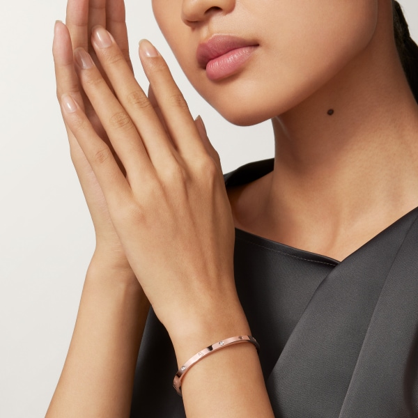 Love bracelet, small model, 6 diamonds Rose gold, diamonds