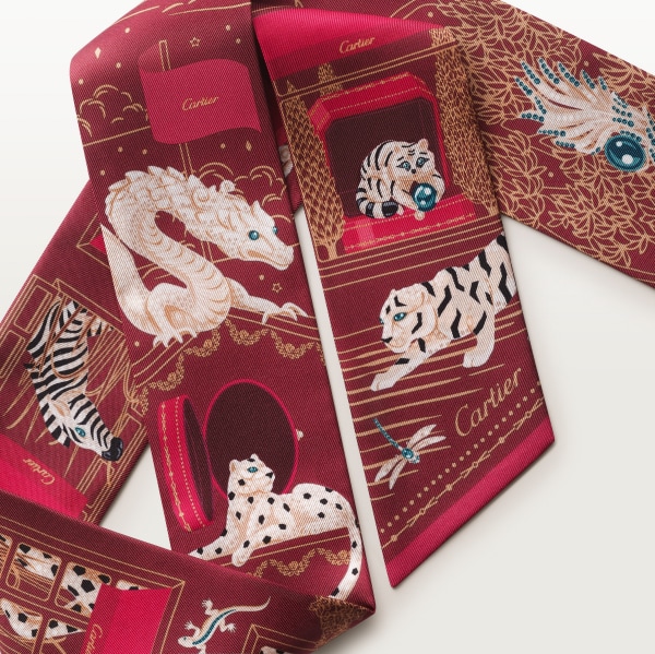 Precious Address bandeau Red silk twill