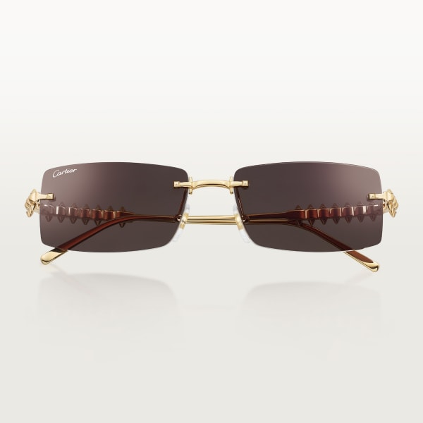 Clash de Cartier Sunglasses Smooth golden-finish metal, black lenses