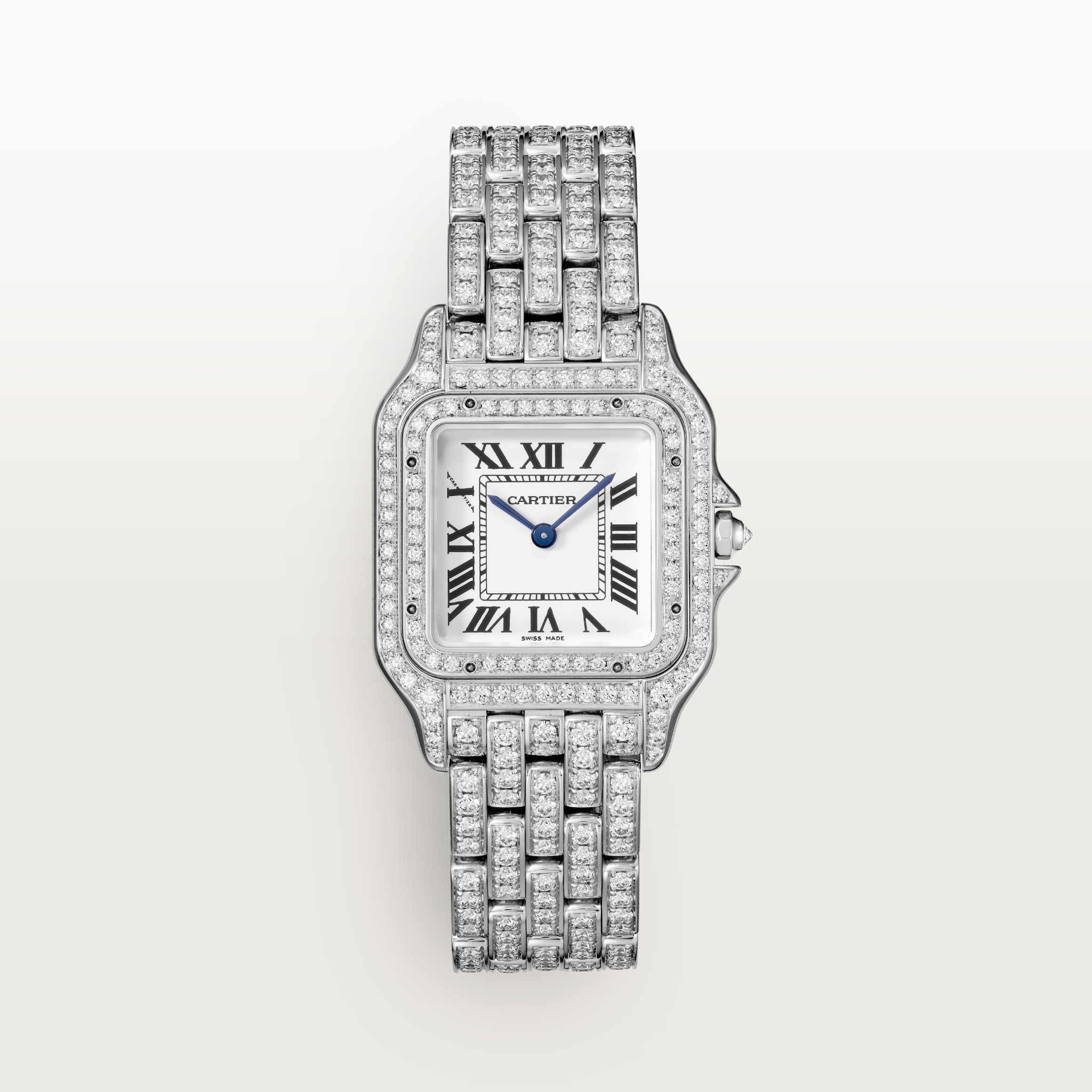 Panthère de Cartier watchMedium model, quartz movement, white gold, diamonds