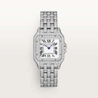 Panthère de Cartier watch Medium model, quartz movement, white gold, diamonds