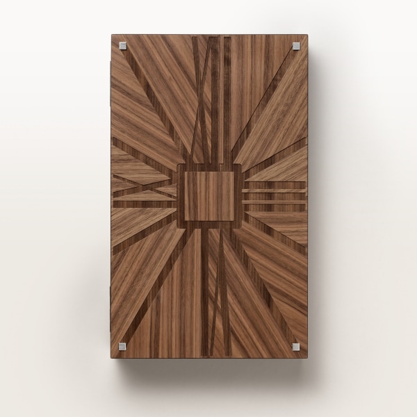 Santos de Cartier backgammon set Walnut, lacquered wood, palladium finish, brown PVD