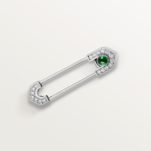 C de Cartier pin White gold, diamonds, emerald