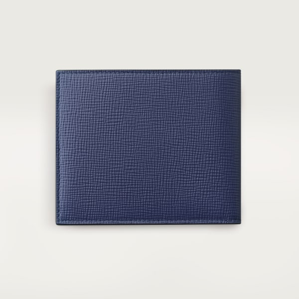 Cartier Losange系列小皮具，长款皮夹 海军蓝色粒面小牛皮，镀钯饰面和珐琅
