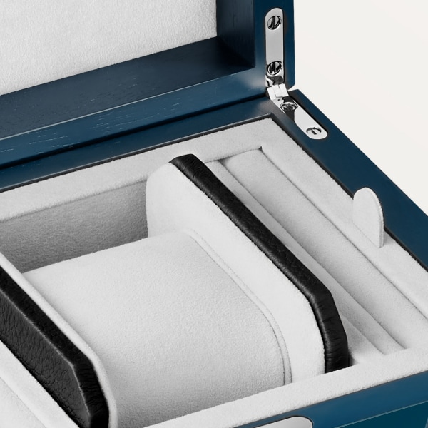 Santos de Cartier one watch and cufflink box Lacquered wood