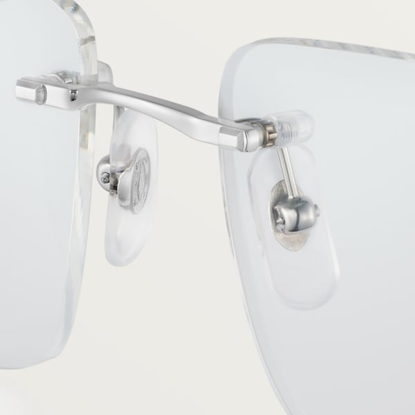 Signature C de Cartier precious sunglasses White gold and diamonds, clear glass