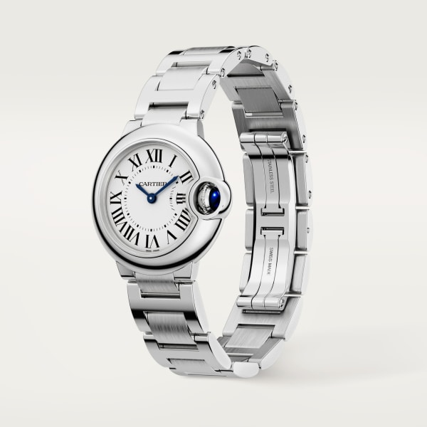 Ballon Bleu de Cartier watch 28 mm, quartz movement, steel