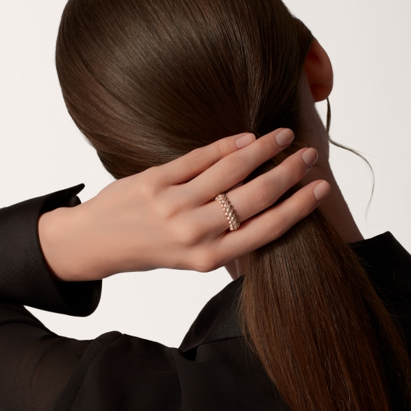Clash de Cartier ring, small model, paved Rose gold, diamonds