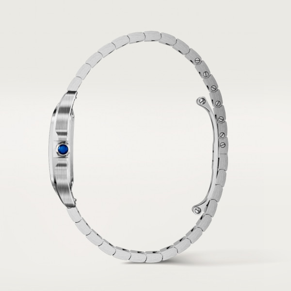 Santos de Cartier watch Small model, quartz movement, steel, interchangeable metal and leather straps