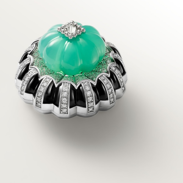 Cartier Libre Tuttitutti系列胸针 镀铑饰面白金，绿玉髓，缟玛瑙，钻石