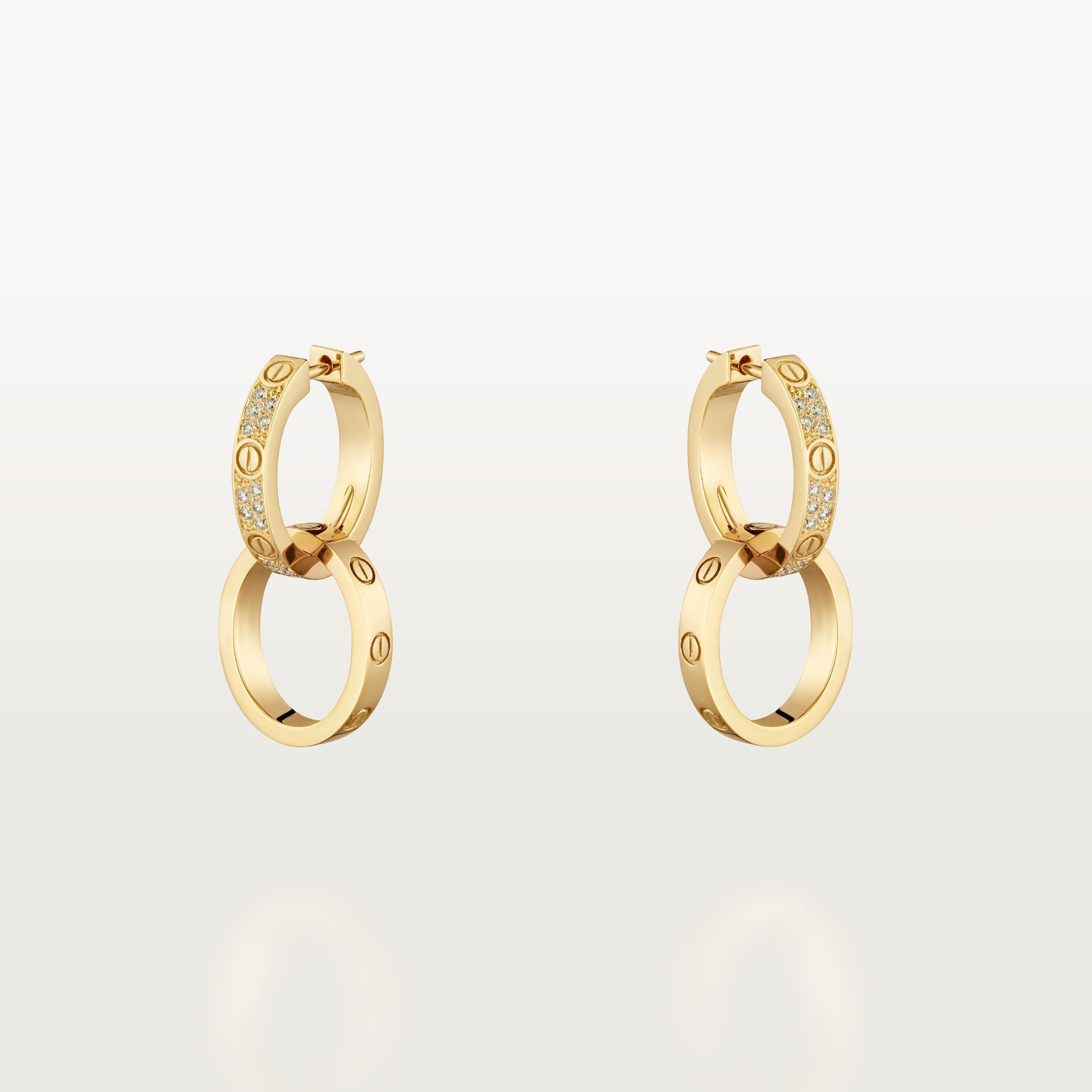 Love earringsYellow gold, diamonds