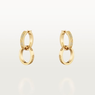 <span class='lovefont'>A </span> earrings, transformable, semi-paved Yellow gold, diamonds