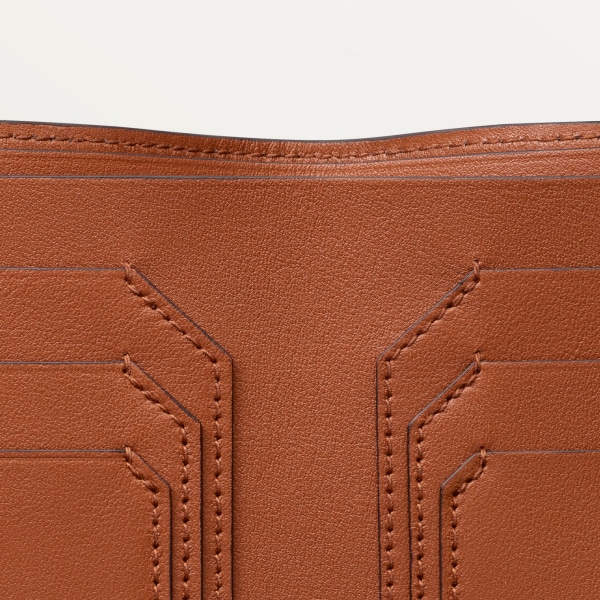 Must de Cartier Small Leather Goods, compact wallet Chocolate dots calfskin, palladium finish