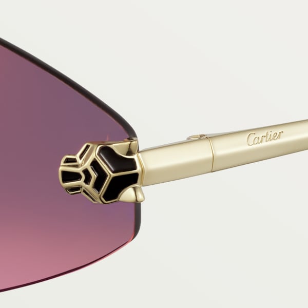 Panthère de Cartier sunglasses Smooth golden-finish metal, graduated purple lenses