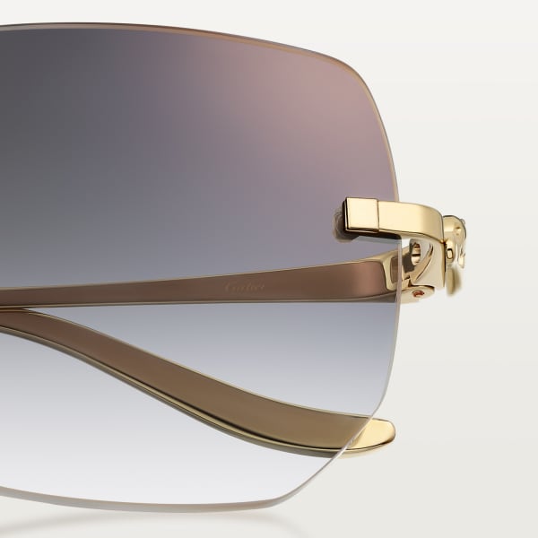 Panthère de Cartier sunglasses Smooth golden-finish metal, grey lenses