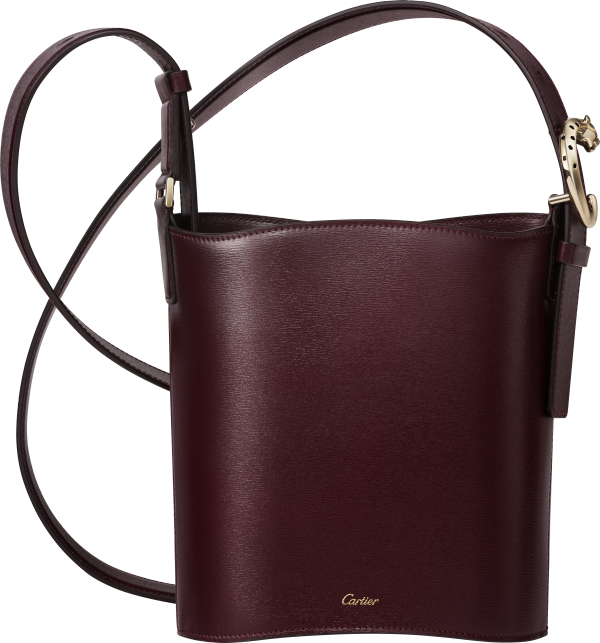 Mini bucket bag, Panthère C de Cartier Grape grained calfskin, golden finish