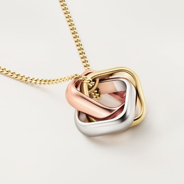 Trinity cushion pendant  White gold, yellow gold, rose gold