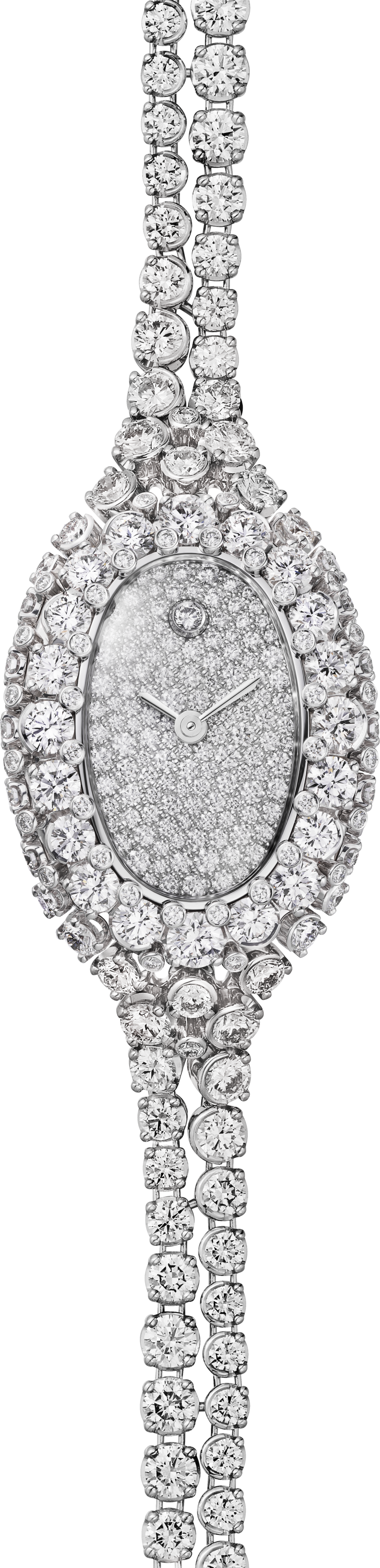 Baignoire jewellery watchMini model, quartz movement, white gold, diamonds