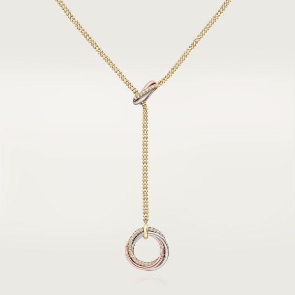Trinity necklace, diamonds White gold, yellow gold, rose gold, diamonds