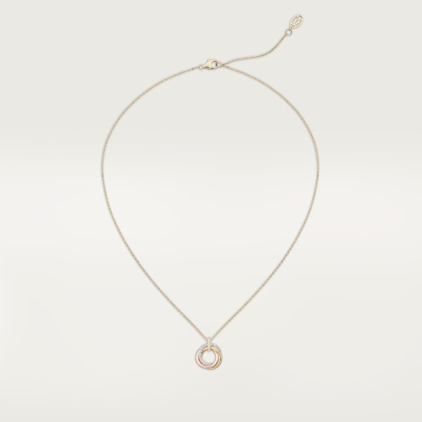 Trinity necklace, small model, semi-paved White gold, yellow gold, rose gold, diamonds