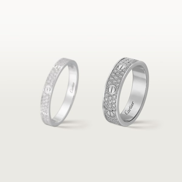 Love ring, small model, paved White gold, diamonds