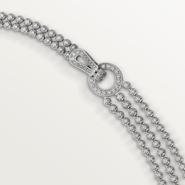 Agrafe necklace, brilliant-cut diamonds, paved  White gold, diamonds