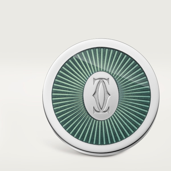 Double C de Cartier cufflinks Sterling silver, green lacquer, palladium finish